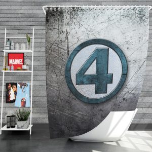 Fantastic Four Logo Marvel Comics Shower Curtain