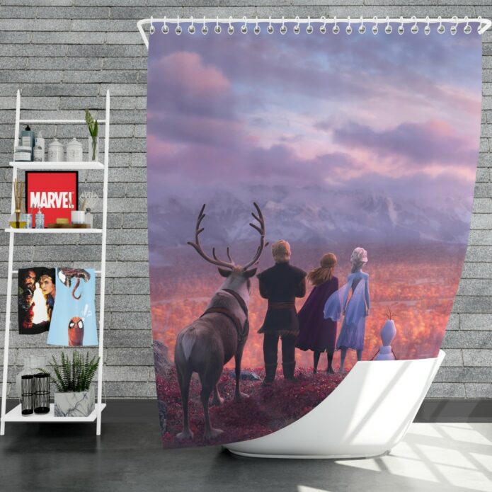 Frozen 2 Movie AnnaElsaKristoffOlafShower Curtain