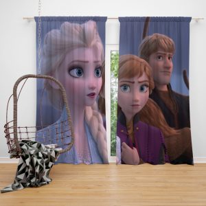 Frozen 2 Movie AnnaElsaKristoffWindow Curtain