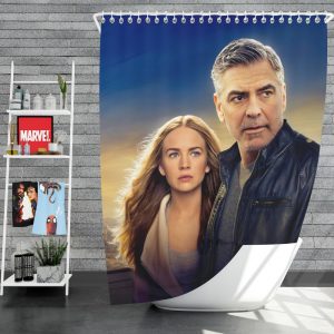 George Clooney & Brittany Robertson in Tomorrowland Movie Shower Curtain