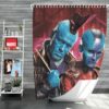 Guardians of the Galaxy Vol 2 Movie Karen Gillan Michael Rooker Nebula Marvel Comics Yondu Udonta Shower Curtain