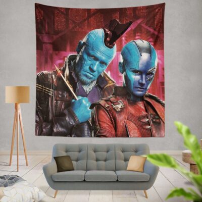 Guardians of the Galaxy Vol 2 Movie Karen Gillan Michael Rooker Nebula Marvel Comics Yondu Udonta Wall Hanging Tapestry