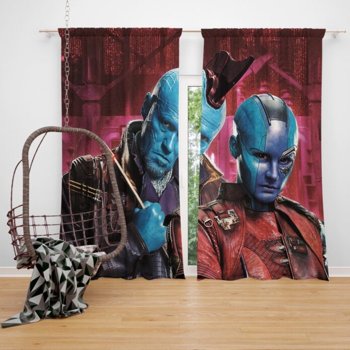 Guardians of the Galaxy Vol 2 Movie Karen Gillan Michael Rooker Nebula Marvel Comics Yondu Udonta Window Curtain