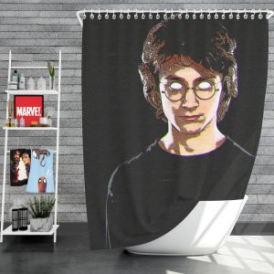 Harry Potter Movie Glitch Art Shower Curtain