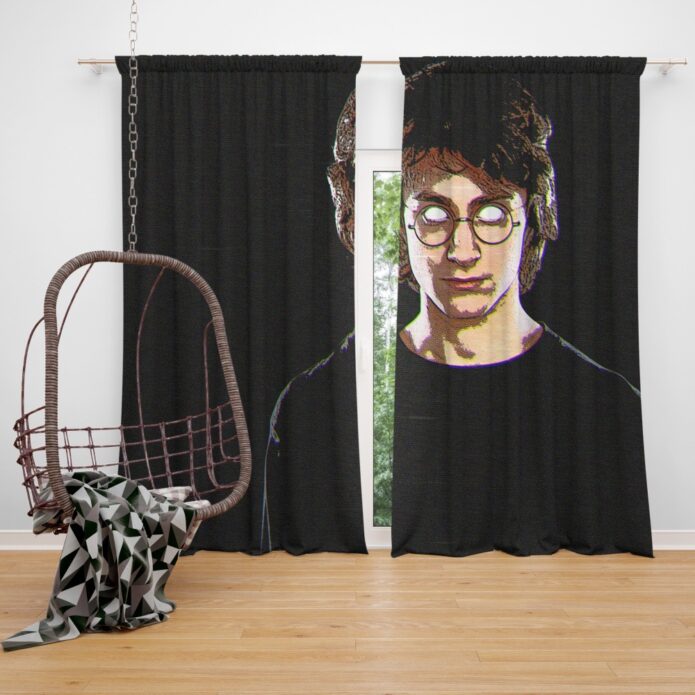 Harry Potter Movie Glitch Art Window Curtain