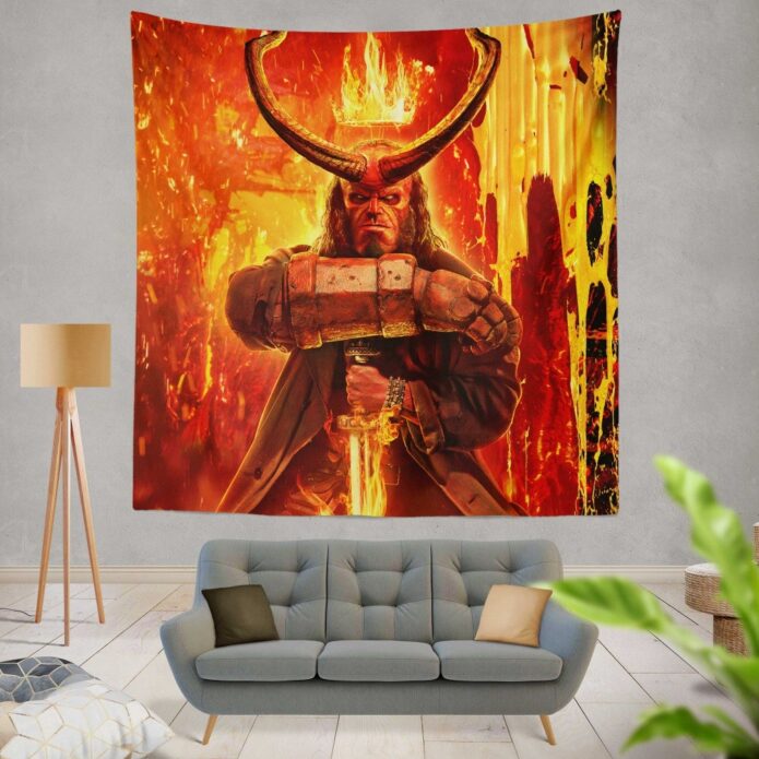 Hellboy 2019 Movie American Supernatural Superhero Wall Hanging Tapestry