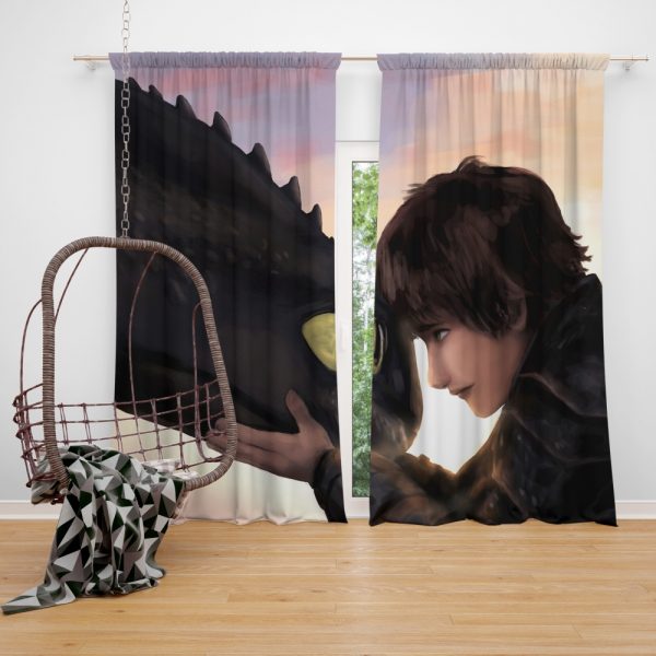 How To Train Your Dragon Movie Hiccup Toothless Window Curtain