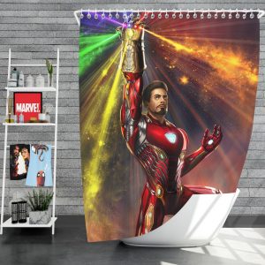 Iron Man Infinity Gauntlet Tony Stark Avengers Endgame Movie Shower Curtain