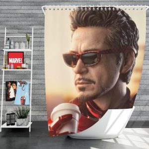 Iron Man Movie Figurine Robert Downey Jr Shower Curtain