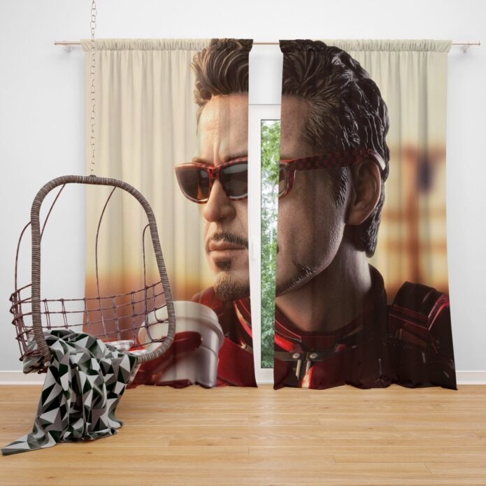 Iron Man Movie Figurine Robert Downey Jr Window Curtain