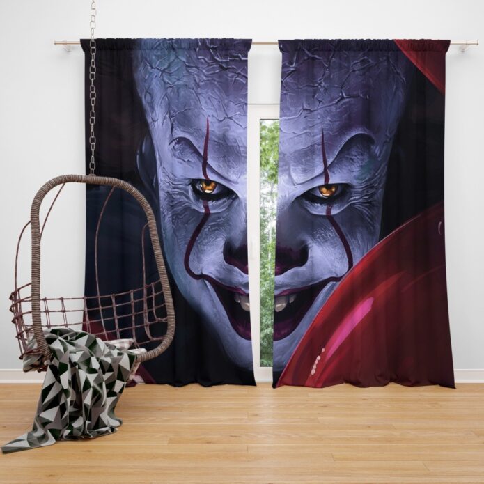 It 2017 Movie Creepy Pennywise Window Curtain