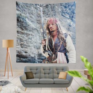 Jack Sparrow Johnny Depp in Pirates of the Caribbean On Stranger Tides Movie Wall Hanging Tapestry