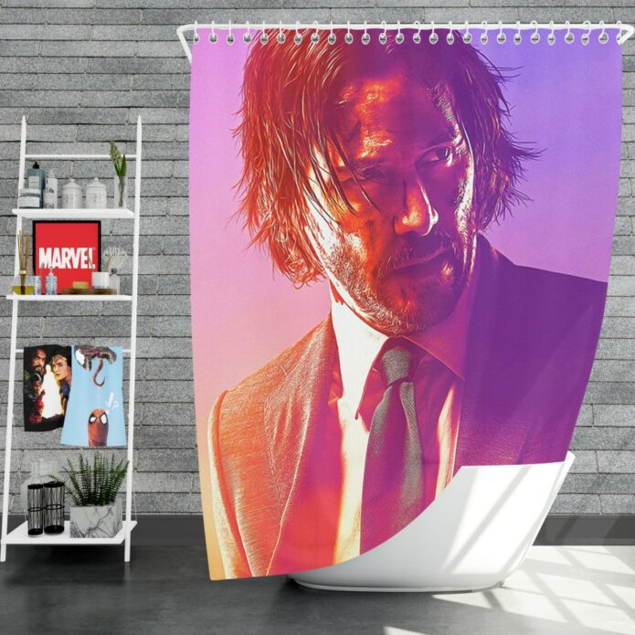 John Wick 3 Parabellum Movie Keanu Reeves Shower Curtain