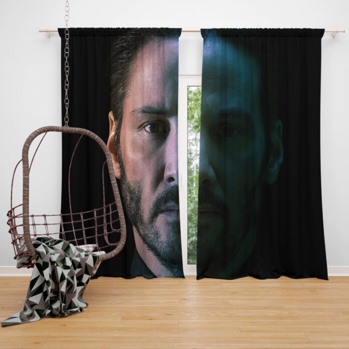 John Wick Chapter 3 Movie Keanu Reeves Window Curtain