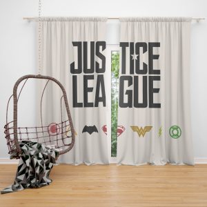 Justice League 2017 Movie DC Comics Logo Window Curtain