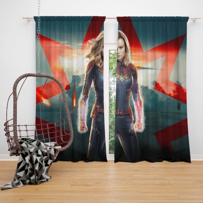 Marvel MCU Captain Marvel Movie Brie Larson Window Curtain