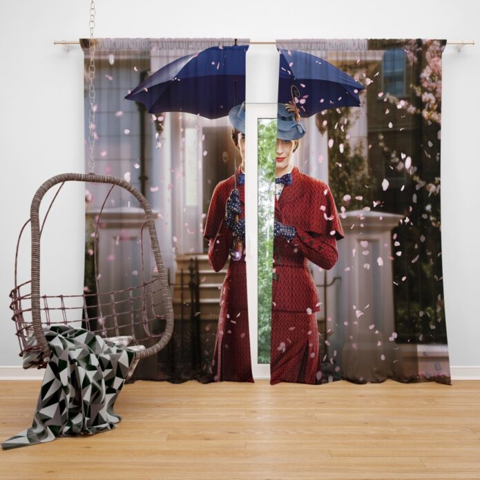 Mary Poppins Returns Movie Emily Blunt Window Curtain