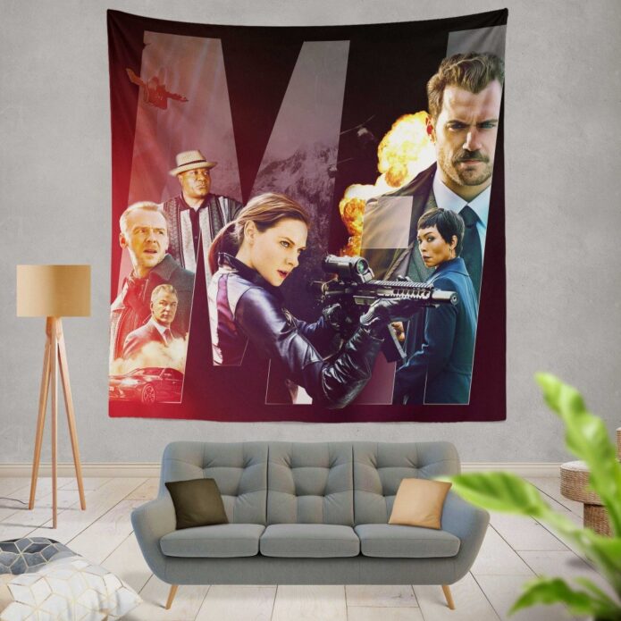 Mission Impossible - Fallout Movie Alan Hunley August Walker Benji Dunn Ethan Hunt Henry Cavill Wall Hanging Tapestry