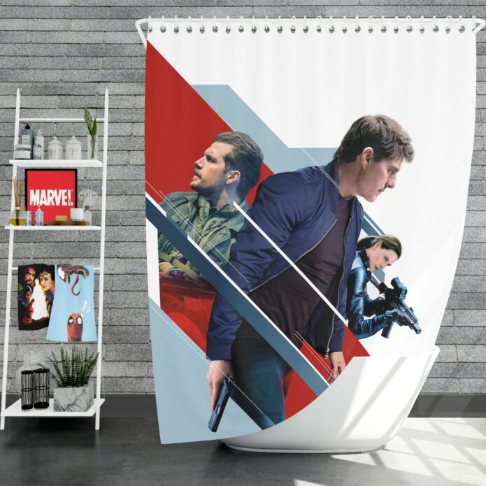 Mission Impossible Fallout Movie August Walker Ethan Hunt Henry Cavill Ilsa Faust Shower Curtain