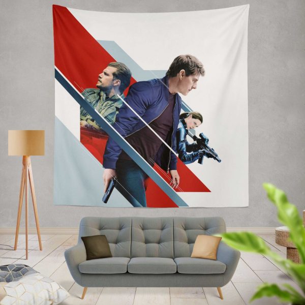 Mission Impossible Fallout Movie August Walker Ethan Hunt Henry Cavill Ilsa Faust Wall Hanging Tapestry
