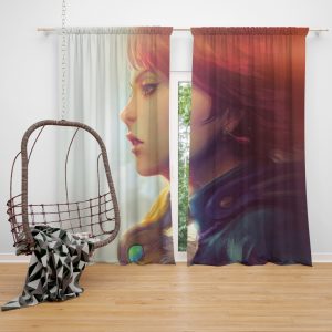 Nausicaä of the Valley of the Wind Movie Girl Red Hair Window Curtain