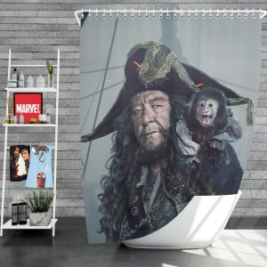 Pirates Of The Caribbean Dead Men Tell No Tales Movie Geoffrey Rush Hector Barbossa Shower Curtain