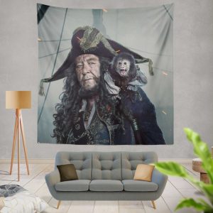 Pirates Of The Caribbean Dead Men Tell No Tales Movie Geoffrey Rush Hector Barbossa Wall Hanging Tapestry