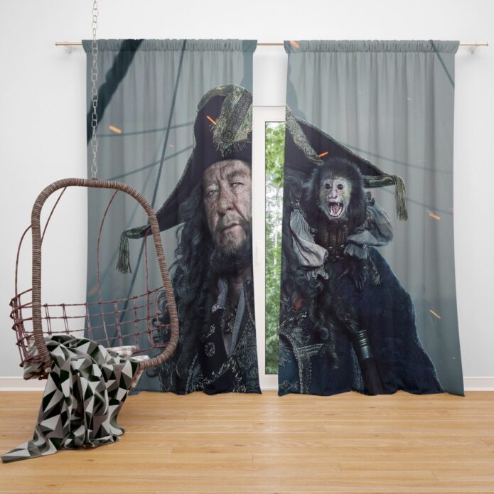 Pirates Of The Caribbean Dead Men Tell No Tales Movie Geoffrey Rush Hector Barbossa Window Curtain