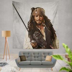 Pirates Of The Caribbean Movie Jack Sparrow Johnny Depp Wall Hanging Tapestry