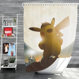 Pokémon Detective Pikachu Movie Pikachu Shower Curtain