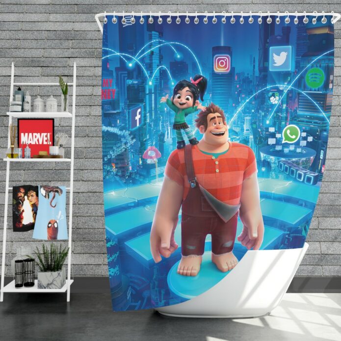 Ralph Breaks the Internet Movie Disney Vanellope von Schweetz Shower Curtain