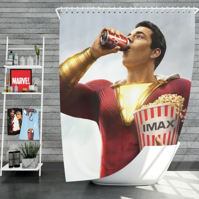 Shazam! Movie DC Comics Zachary Levi Shower Curtain