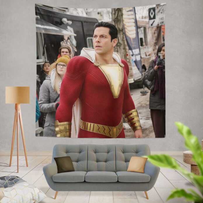 Shazam Movie Zachary Levi Jack Dylan Grazer Wall Hanging Tapestry