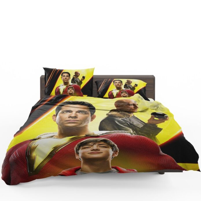 Shazam Movie Zachary Levi Mark Strong Asher Angel Bedding Set 1