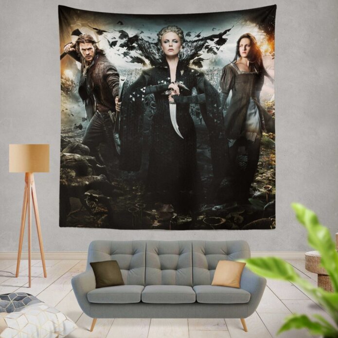Snow White And The Huntsman Movie Charlize Theron Chris Hemsworth Kristen Stewart Wall Hanging Tapestry