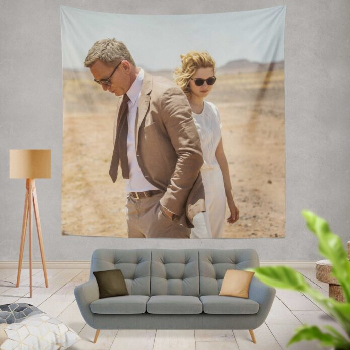 Spectre Movie James Bond Daniel Craig Madeleine Swann Lea Seydoux Wall Hanging Tapestry