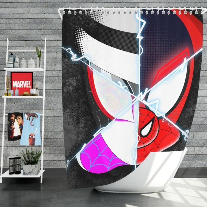 Spider-Man Into The Spider-Verse Movie Marvel Cinematic Universe Shower Curtain