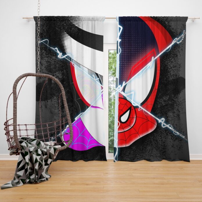 Spider-Man Into The Spider-Verse Movie Marvel Cinematic Universe Window Curtain