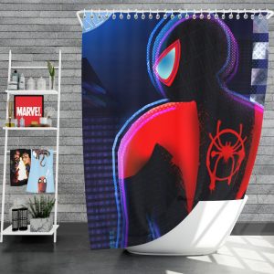 Spider-Man Into The Spider-Verse Movie Miles Morales Marvel Comics Shower Curtain