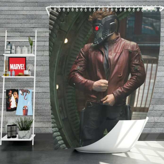 Star Lord Peter Quill Guardians of the Galaxy Movie Chris Pratt Shower Curtain