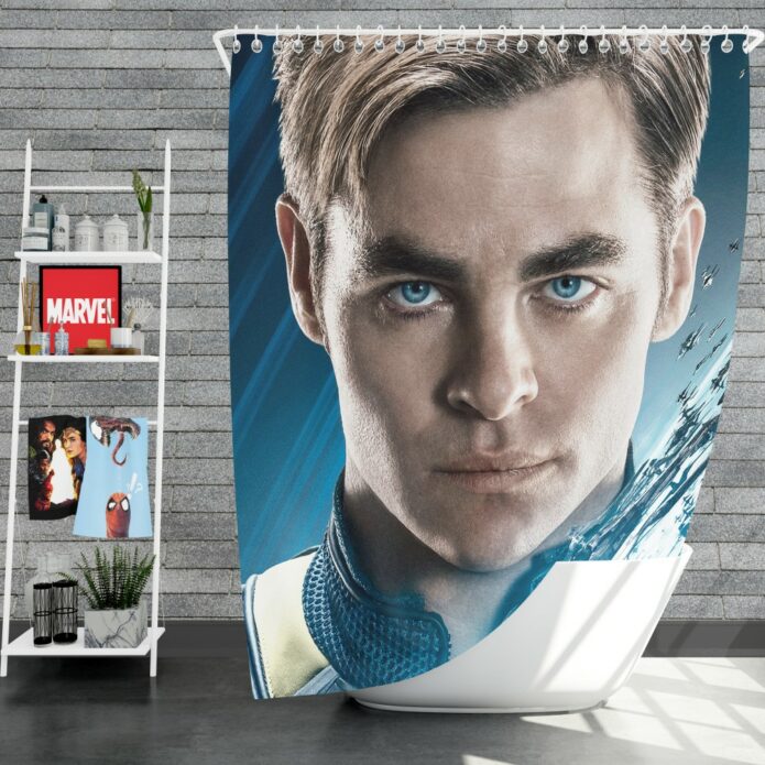 Star Trek Beyond Movie Chris Pine James T Kirk Shower Curtain