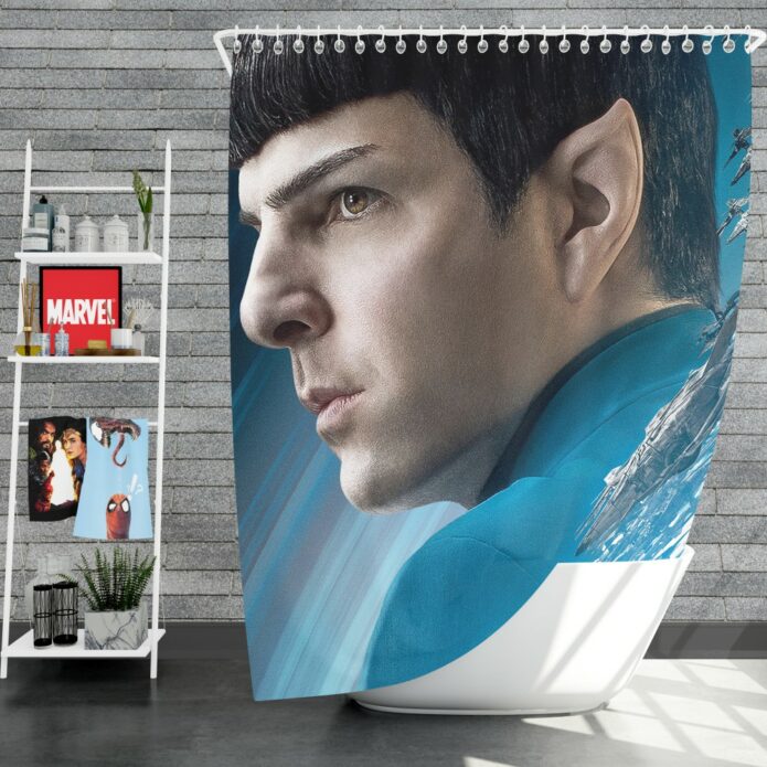Star Trek Beyond Movie Spock Zachary Quinto Shower Curtain
