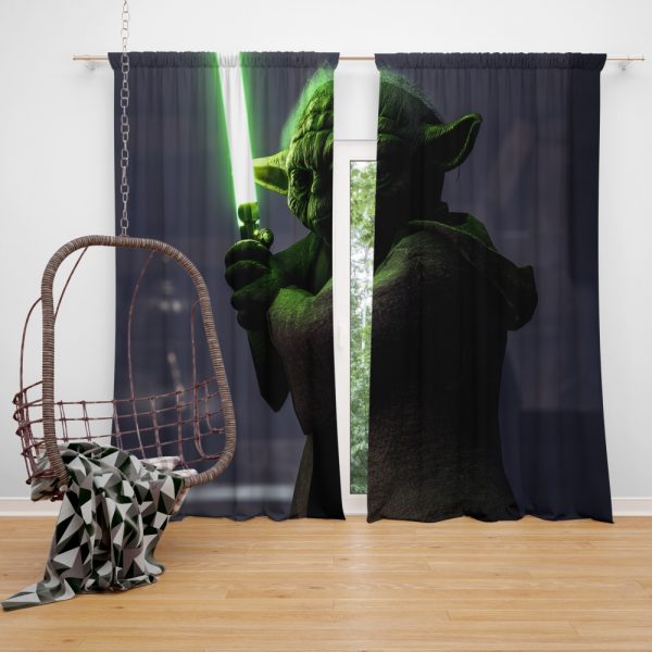 Star Wars Battlefront II 2017 Movie Yoda Window Curtain