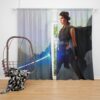 Star Wars Movie Artistic Daisy Ridley Jedi Lightsaber Rey Window Curtain