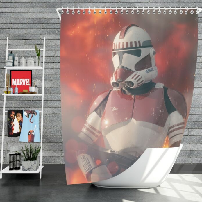 Star Wars Movie Clone Trooper Shock Trooper Shower Curtain