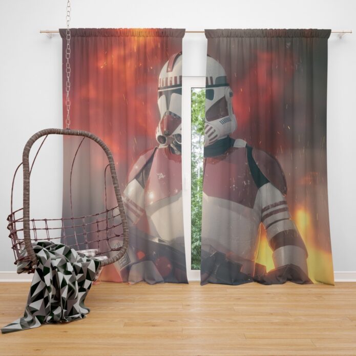 Star Wars Movie Clone Trooper Shock Trooper Window Curtain
