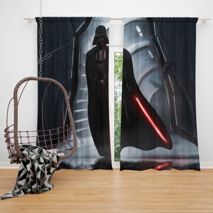 Star Wars Movie Darth Vader Lightsaber Window Curtain