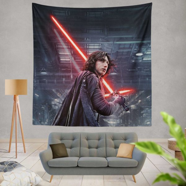 Star Wars The Last Jedi Movie Adam Driver Kylo Ren Wall Hanging Tapestry