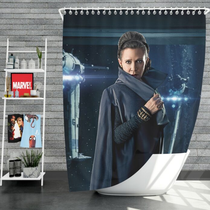 Star Wars The Last Jedi Movie Carrie Fisher Leia Organa Shower Curtain