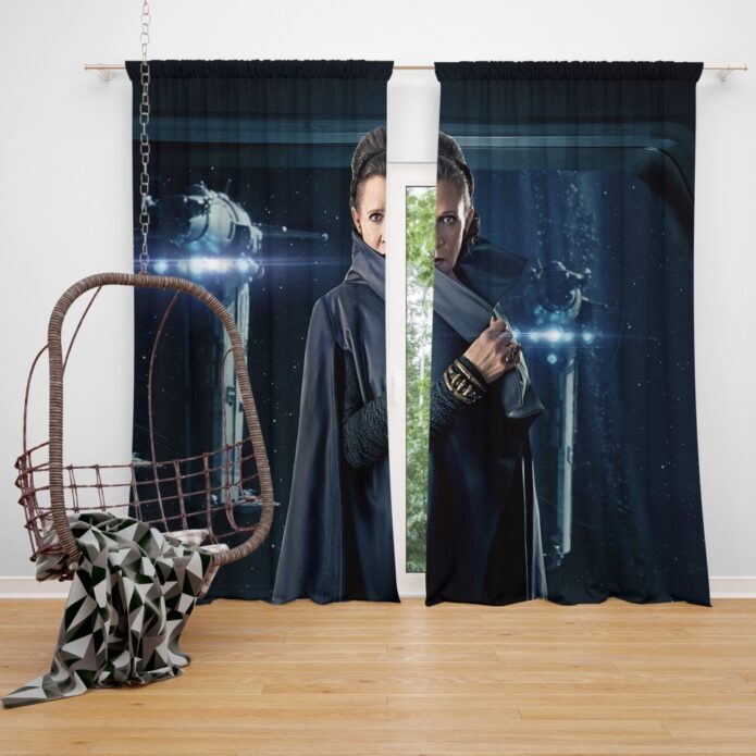 Star Wars The Last Jedi Movie Carrie Fisher Leia Organa Window Curtain